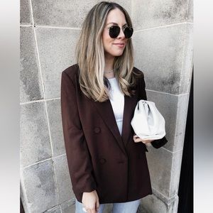 Brown Bardot Blazer